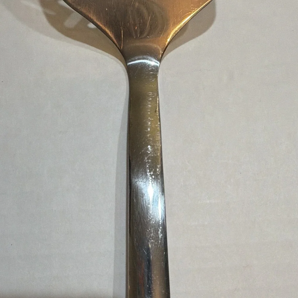 Vintage Hoffritz Stainless Steel Slotted Spatula Hanging Hole Silver Black